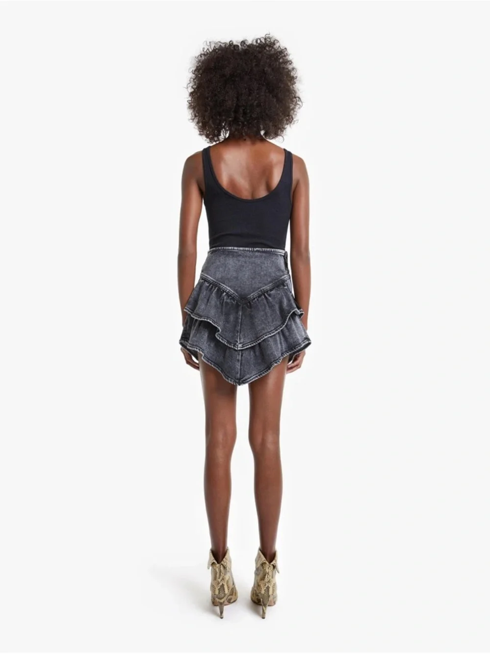MOTHER The Ruffle Mini Skirt in Train Stops Size 24